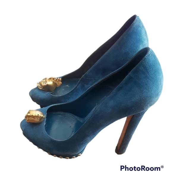 HP. ALEXANDER Mcqueen Mohawk Skull Head Platform Heels - Picture 3 of 15